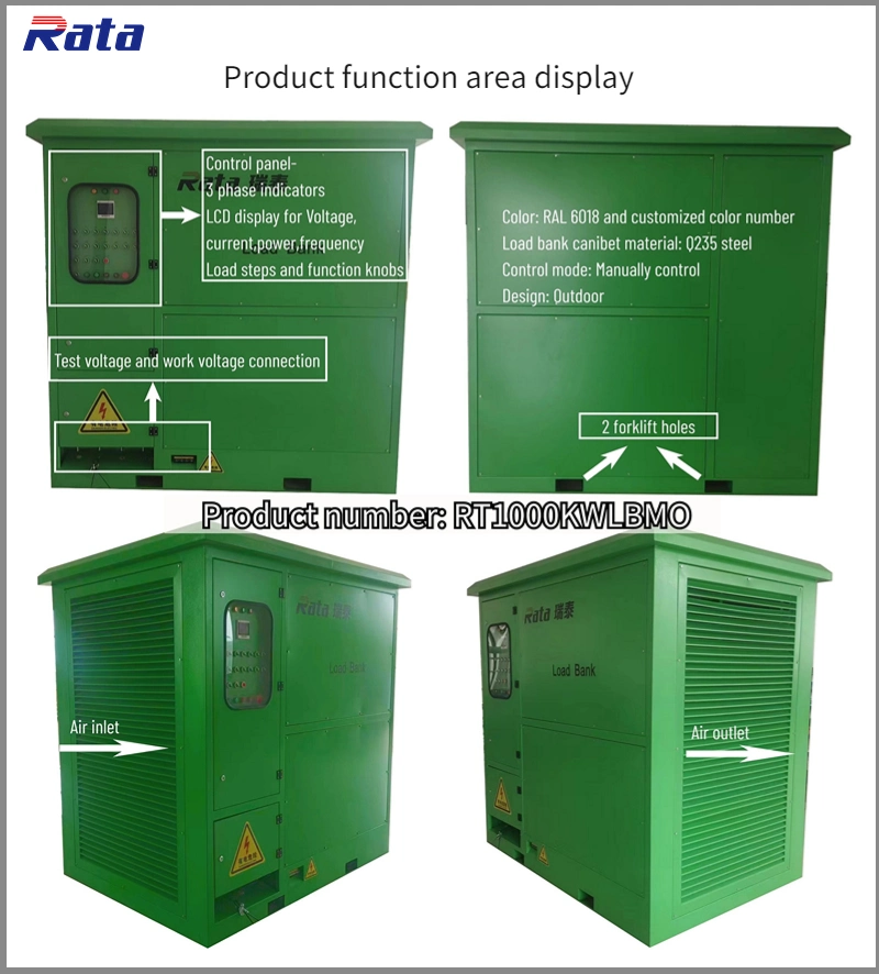 1000kw AC Dummy Air Cooling Resistive Generator Load Test Load Bank